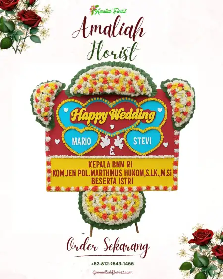 Papan Bunga Pernikahan Warsa